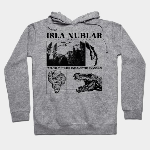 Isla nublar national park Hoodie by BrutalGrafix Studio